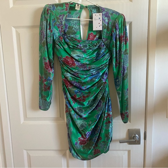 Emanuel Ungaro | Dresses | Rare Vintage Ungaro Floral Green Mini Dress |  Poshmark